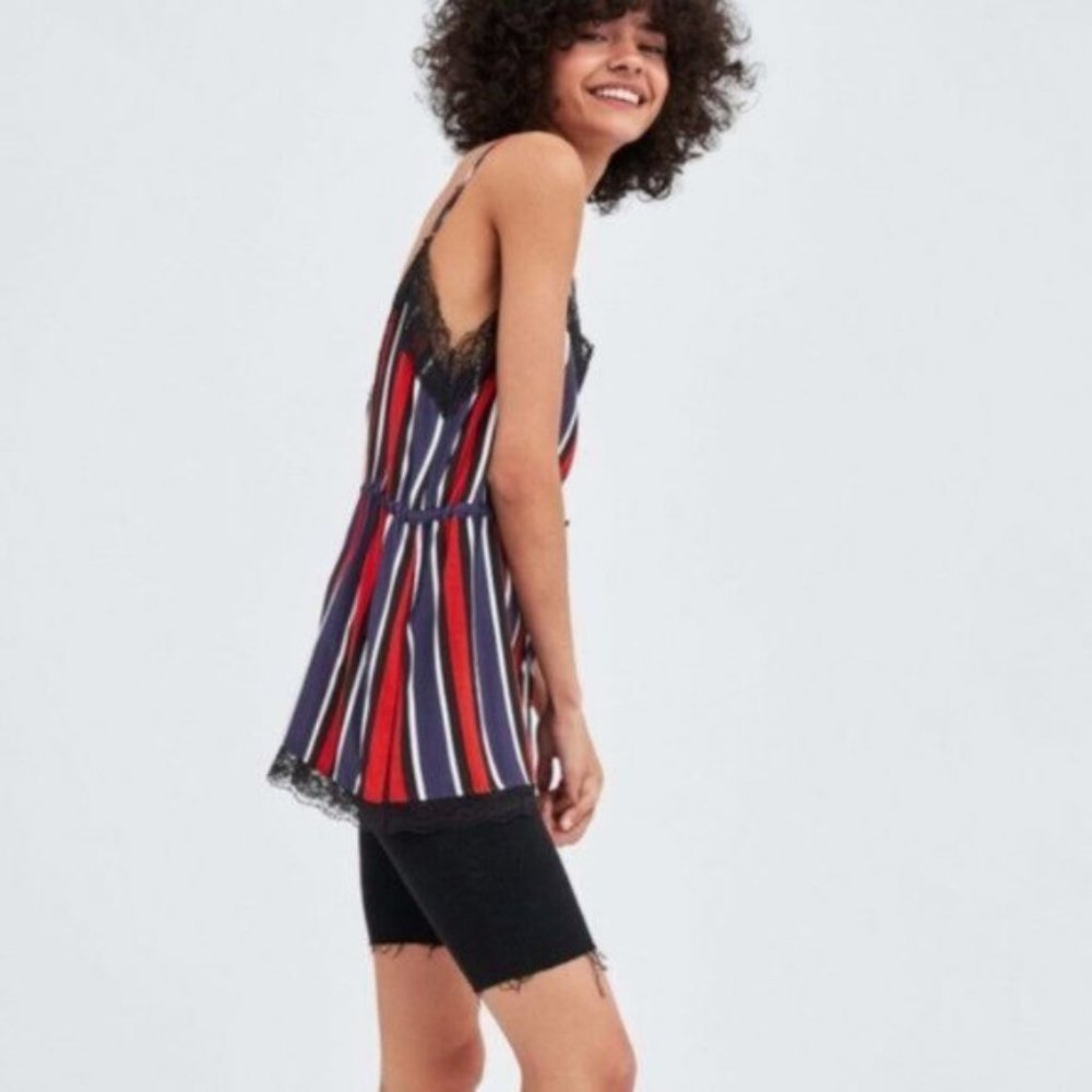 NWT Zara Stripe Drawstring Cami Tunic size XS - Picture 2 of 11